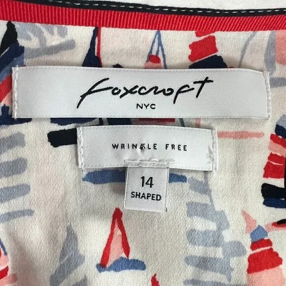 Foxcroft Sailboat Button Down 100% Cotton Shirt Size 12 - Picture 5 of 6